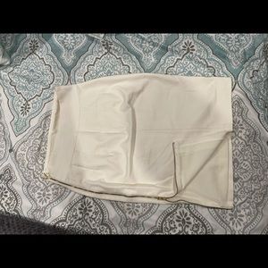 Express side zipper midi pencil skirt- white